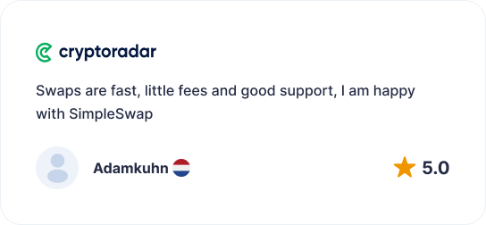 SimpleSwap review screenshot from Cryptoradar