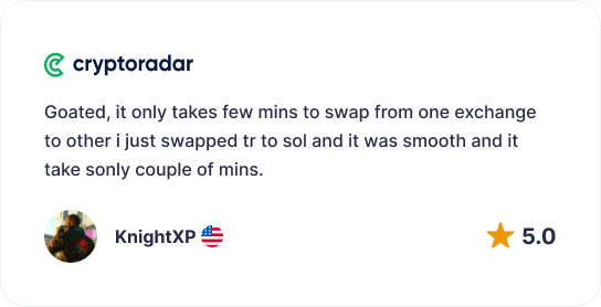 SimpleSwap Cryptoradar review screenshot